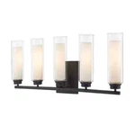 Z-lite 40.5 In. 5-LIGHT Matte Black Vanity With Inner White & Clear Glass. Fixed Price $149.95.