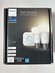Philips Hue Bluetooth Starter Kit - 2 White A19 60W Led Bulbs & Hub New In Box. Fixed Price $34.99.