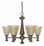 Nuvo 60-100 6-LIGHTS 26" Old Bronze Chandelier With Amber Water Glass. Fixed Price $103.30.