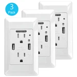 3PK Outlet Wall Plate W/led Night Angel Lights Duplex Rapid Charge 4.2A Dual Usb. Fixed Price $39.85.