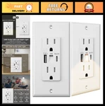 Usb Wall Outlets With Night Light, 15A Dual Type & C, 2-PACK, White. Fixed Price $51.99.