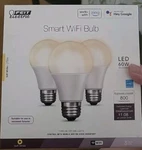 Feit Electric A19 E26 (medium) Led Smart Wifi Light Bulb Soft White 60 3 Pc. Fixed Price $19.99.