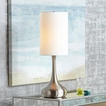 Modern Table Lamp Brushed Steel Droplet Cylinder Shade For Living Bedroom. Fixed Price $59.99.