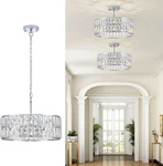 Elegant 18 Chrome Crystal Chandelier Semi Flush Mount 6-LIGHT Fixture. Fixed Price $266.99.