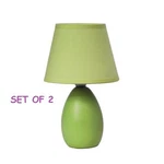 Set Of 2 Simple Designs Mini Egg Oval Ceramic Table Lamp - Green. Fixed Price $34.88.