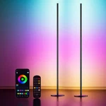 2 X Smart Rgbic Led Corner Floor Lamp With Remote & App 1500 Lumens Music Sync. Fixed Price $59.79.