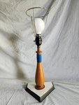Wooden Baseball Bat Lamp Mounted On Shape 14" Top Of Socket. Fixed Price $19.85.