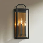 Montague 18"H Sand Black Antique Brass 3-LIGHT Outdoor Wall. Fixed Price $199.99.