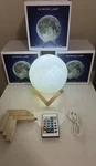 3D Moon Lamp Led Color Changing Night Light W/ Touch Remote Usb Wood Stand. Fixed Price $6.00.