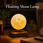 Magnetic Levitating Moon Lamp Floating Led Night Light 3 Color Wood Base. Fixed Price $98.50.