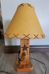 Rustic Texas Star & Spurs Southwestern Lodge Table Lamp (wood And Metal). Fixed Price $59.95.