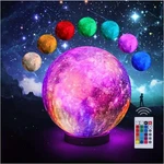 3D Galaxy Ball Lamp - 16 Colors Moonlight Globe Luna Night With Stand. Fixed Price $18.90.
