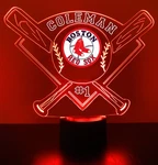 Boston Red Sox Night Light, Personalized Free, Mlb Baseball Led Sports Fan Lamp. Fixed Price $39.99.