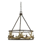 Benjara 6 Bulb Metal Frame Chandelier With Resin Antler -dark Bronze & Gold. Fixed Price $1114.99.
