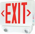 Nora Lighting Led Exit & Emergency Combo, Red Letters, White Housing. Fixed Price $114.99.