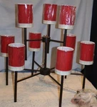 Maxim Lighting Fixture Chandelier Rubbed Bronze Red 9 Bulbs Wire Hangin. Fixed Price $99.66.