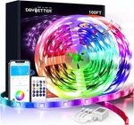 Led Lights 100FT, 2 Rolls Of 50FT For Bedroom, Long Smart Strip. Fixed Price $15.79.