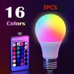 Multicolor Led Bulb E27 16 Rgb Colors, Dimmable, Remote-control Smart Light. Fixed Price $40.80.