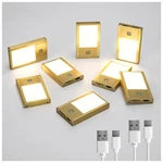 Rechargeable Motion Sensor Night Lights, 8-PACK Painted Gold Aluminum Alloy.... Fixed Price $97.15.