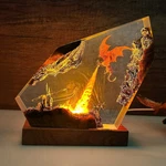 Handmade Epoxy Fire Dragon Resin Lamp With Usb, Multi-color Led Night Light. Fixed Price $108.99.