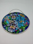 Glass Sun Catcher Hand Painted Iris Dragonfly Joan Baker Designs Vintage *read*. Fixed Price $17.97.