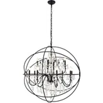 Chandelier Fixture Large Black Globe Crystal Foyer Dining Room Lighting. Fixed Price $1482.49.