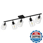 Bricosmocon 5-LIGHT Track Lighting Fixtures Clear Glass Shade Modern Kitchen. Fixed Price $170.67.