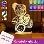 1PC Love Bear 3D Night Light, Girlfriend Gift Colorful Bedroom Decoration. Fixed Price $18.81.