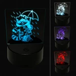 Raccoon Raincoat Walking The 3D Illusion Led Night Light Sign Lamp. Fixed Price $19.99.