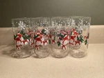 Vintage Christmas Presents Snowflakes Luminarc Drinking Glasses Set Of 8. Fixed Price $15.00.