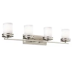 Kichler Hendrik Bath 4LT, Brushed Nickel, Satin Etched Cased Opal - 5079NI. Fixed Price $349.97.