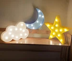 Ausaye 3PCS Led Night Lights: Moon, Star, Cloud Lamp Sign Decor For Kids & Adult. Fixed Price $40.47.