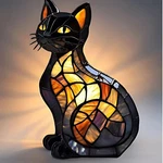 2025 New Series Cat Desk Lamp, Lamps For Night Stands, Stained Resin Art Tabl. Fixed Price $35.38.