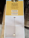 Hampton Bay Mini Pendant Brushed Finished Nickel With Frosted Glass Shade Nwt. Fixed Price $26.00.