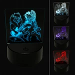 Animal Rock Band Wolf Lion Zebra Drums Guitar Led Night Light Sign Lamp. Fixed Price $19.99.
