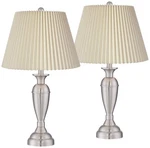 Blair Traditional Table Lamps 25" High Set Of Brushed Nickel Ivory Shade House. Fixed Price $189.97.