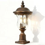 Outdoor Lamp 21'' Vintage Post Light Royal Bronze With Clear Glass Shade Fixture. Fixed Price $123.99.