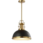 Jonathan 10" Black/brass Gold Industrial Iron Led Dome Pendant Light JYL9536A. Fixed Price $128.70.