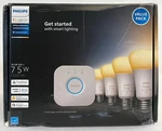 Philips Hue White Ambiance A19 Bluetooth 75W Smart Led Starter Kit With Bridge. Fixed Price $99.98.