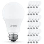 Luxrite A19 Led Light Bulb 8W=60W 3000K 800LM E26 Damp Rated Etl Listed 24-PACK. Fixed Price $43.99.