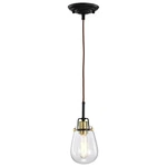 Nuvo 60-6852 Toleo 5" Wide Mini Pendant Black Finish W/ Vintage Brass Accent. Fixed Price $55.99.