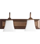 Quorum 5104-2-86 Ft Worth 18" Light Vanity Fixture Oiled Bronze Satin Opal. Fixed Price $20.24.