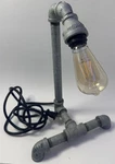 Industrial Pipe Table Lamp Galvanized Steel Edison Bulb Handmade. Fixed Price $34.99.