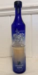 Upcycled Blue Milagro Tequila Bottle Candle W/ Lights Handmade Glass Decor. Fixed Price $70.00.