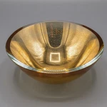 Stephen Schlanser Glass Gold Artifact Bowl 2008 7 1/8" Free Usa Ship- #4. Fixed Price $112.50.
