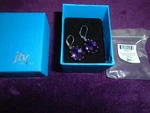 13.50CTW Pear Shape African Amethyst Rhodium Over Sterling Dangle Earrings New. Fixed Price $29.99.