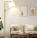 Nintiue Dimmable Floor Lamp, 1000 Lm Led Edison Bulb, Living Room Golden Brass. Fixed Price $33.99.