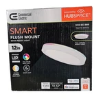 12" Hubspace Smart Cct Rgb Selectable Led Flush Mount Matte White. Fixed Price $19.99.