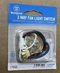 Westinghouse 77052 Way Pull Fan Light Switch Polished Brass 3-WIRE New. Fixed Price $12.99.
