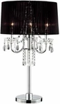 Modern Black Ribbon Shade Elegant Crystal Drop And Silver Base Table Lamp 27.5"H. Fixed Price $113.99.